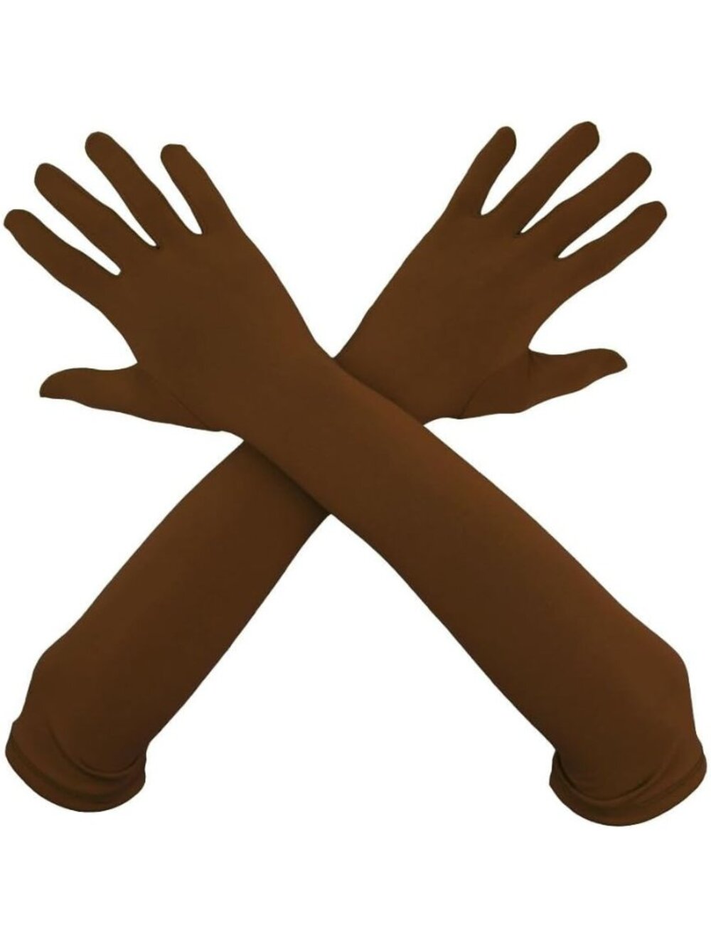 Women's Coffee 18" Elbow Length Stretchy Costume Bridesmaids Spandex Gloves